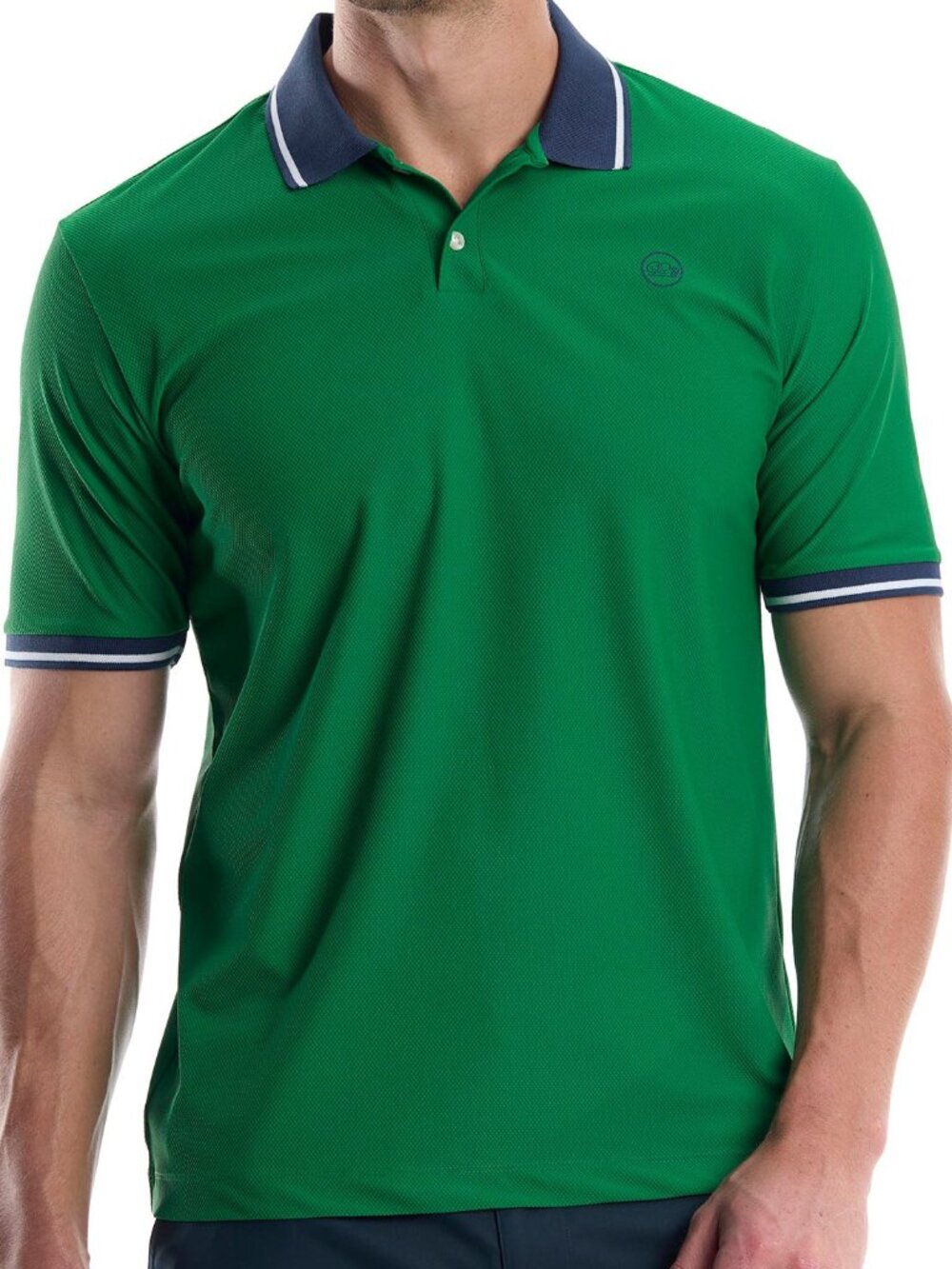 Good Good Golf Drain It Textured Polo Green Blue Size L